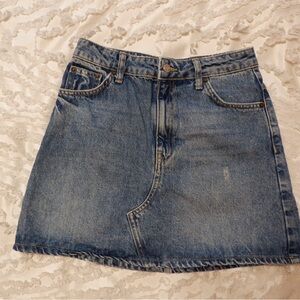 Cute TopShop Blue Denim Mini Skirt